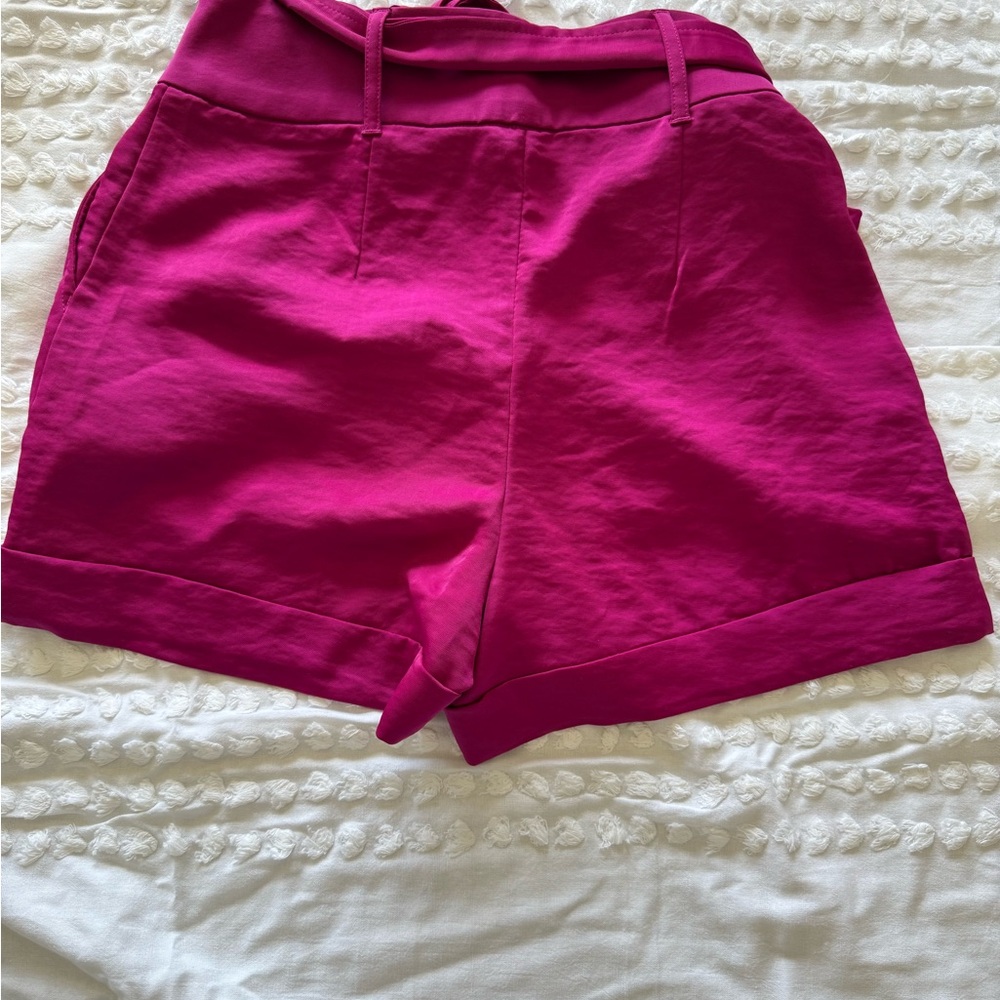 Express Pink Bermuda Shorts Relaxed Fit Cuffed Hem